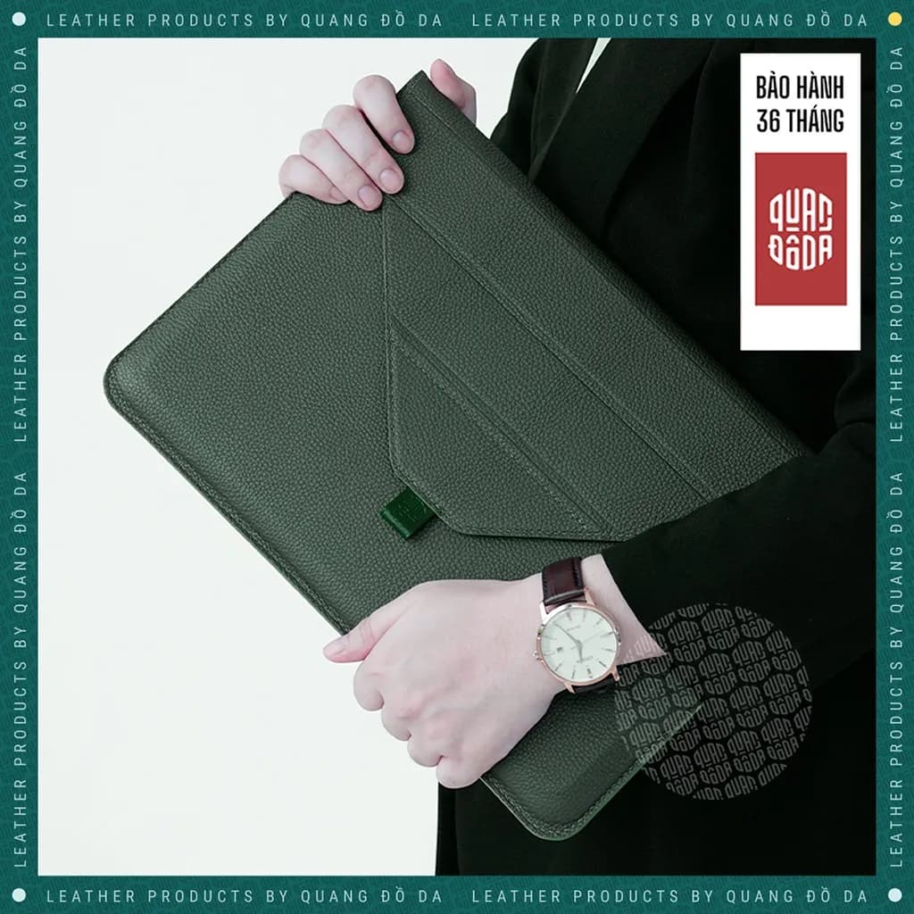 Bao Da Thật Đựng LapTop Olive