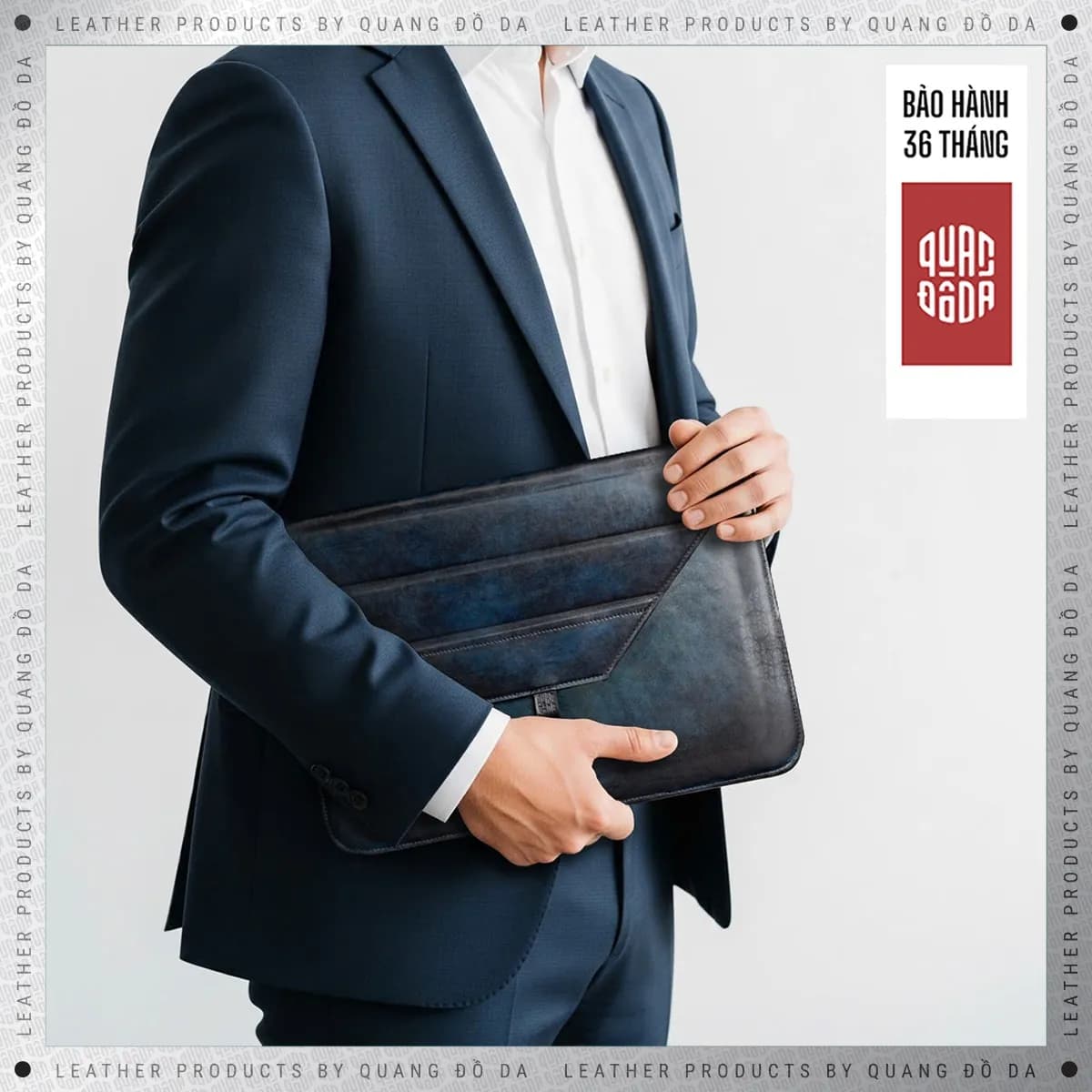Bao da laptop da thật nhuộm patina thủ công