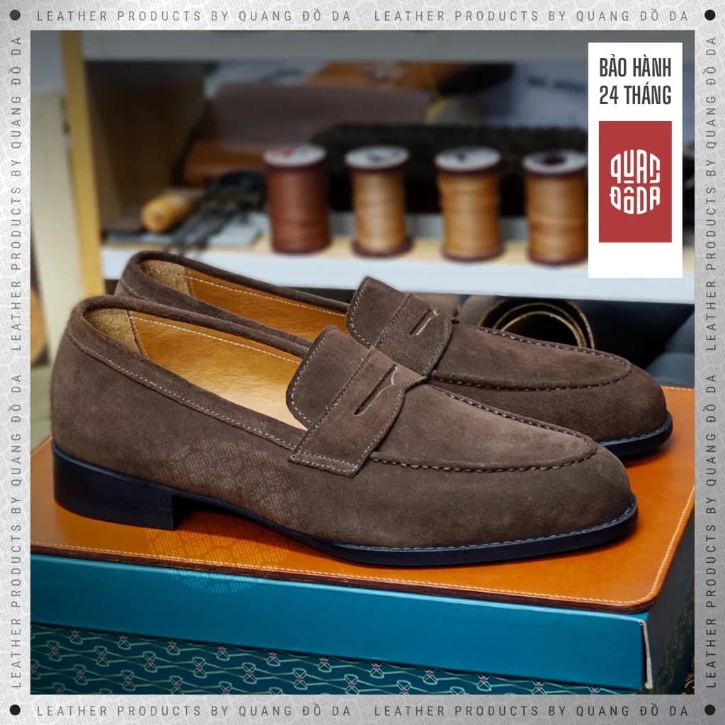 Penny Loafer Da Lộn Khâu Mckay