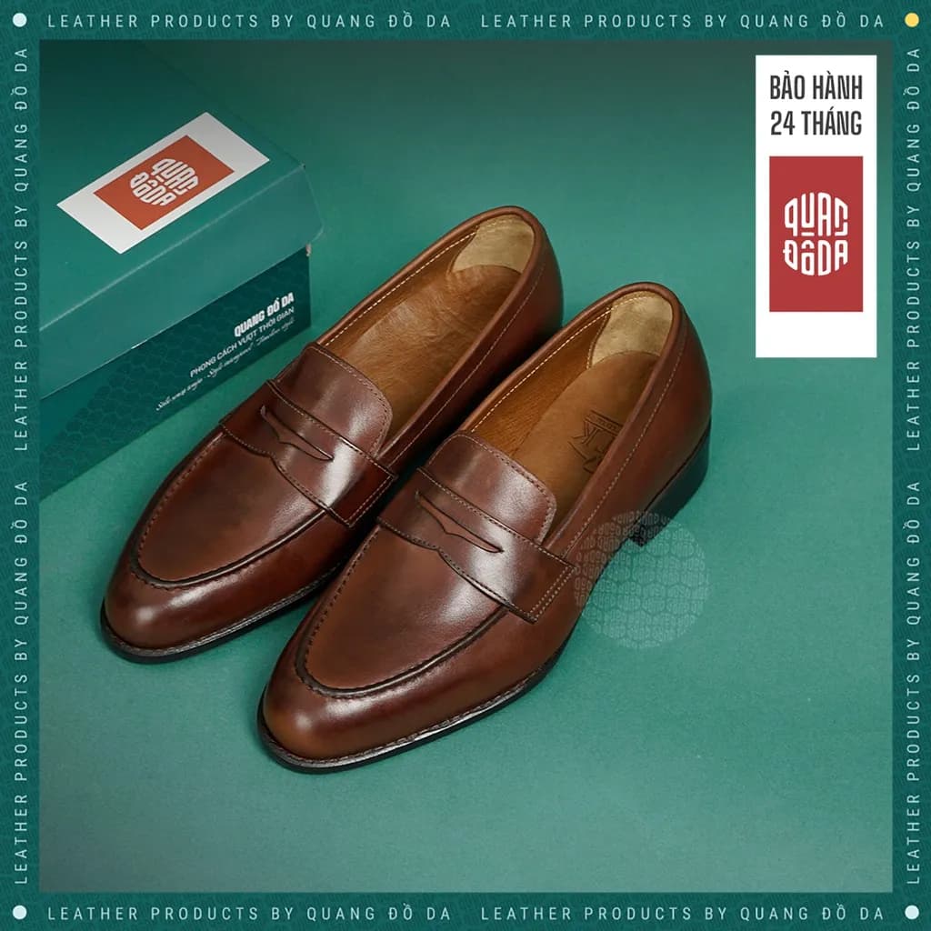 Penny Loafer Nam Da Thật Khâu Mckay