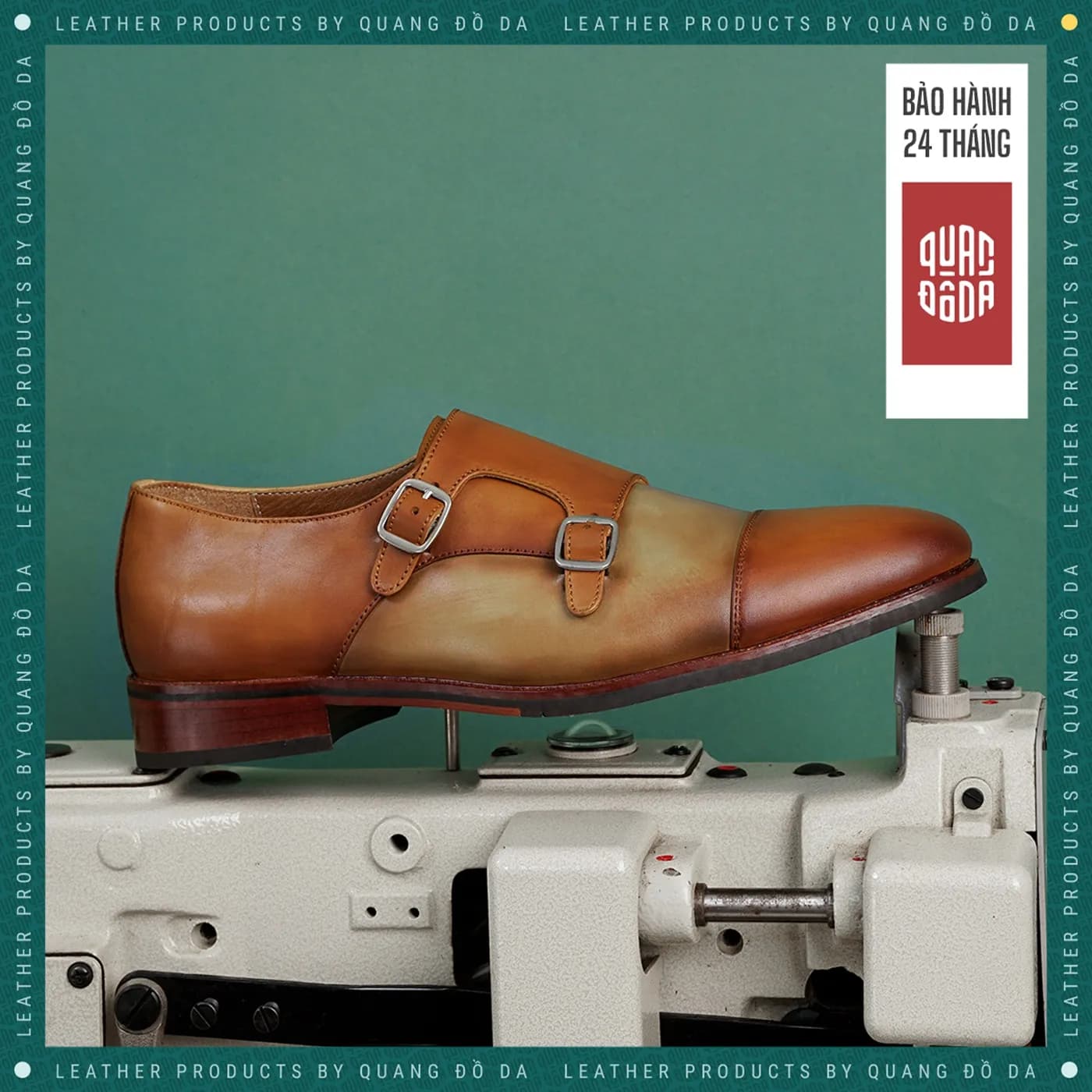 Giày Loafer Nam Đế Gỗ Phíp Da Thật Nhuộm Patina Phối Cổ Điển