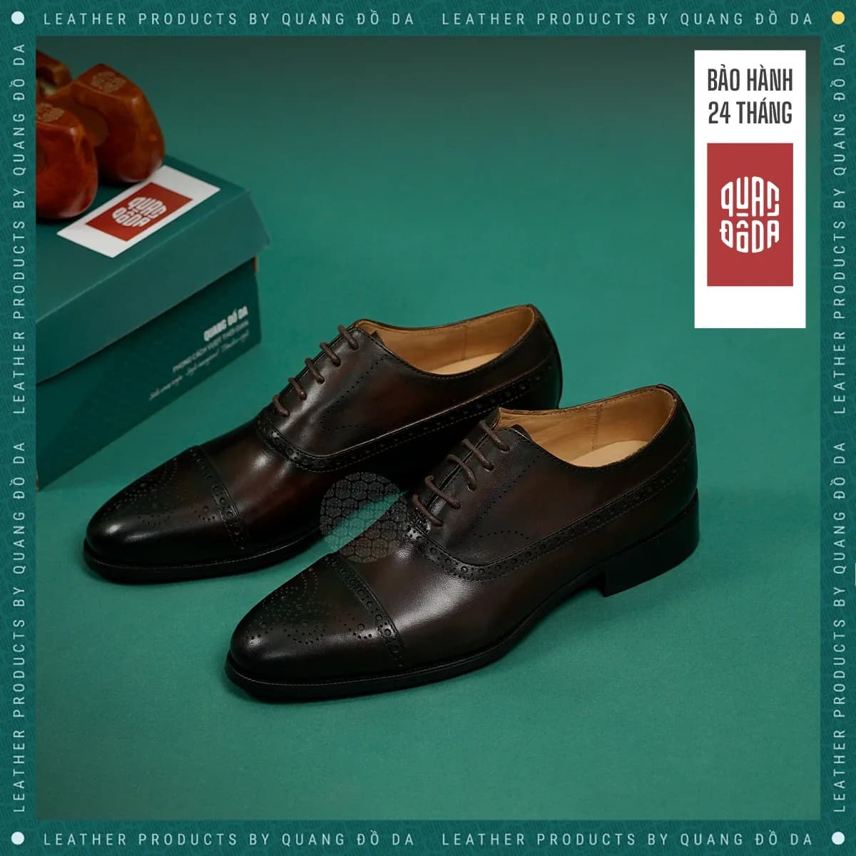 Giày Oxford nhuộm patina thủ công