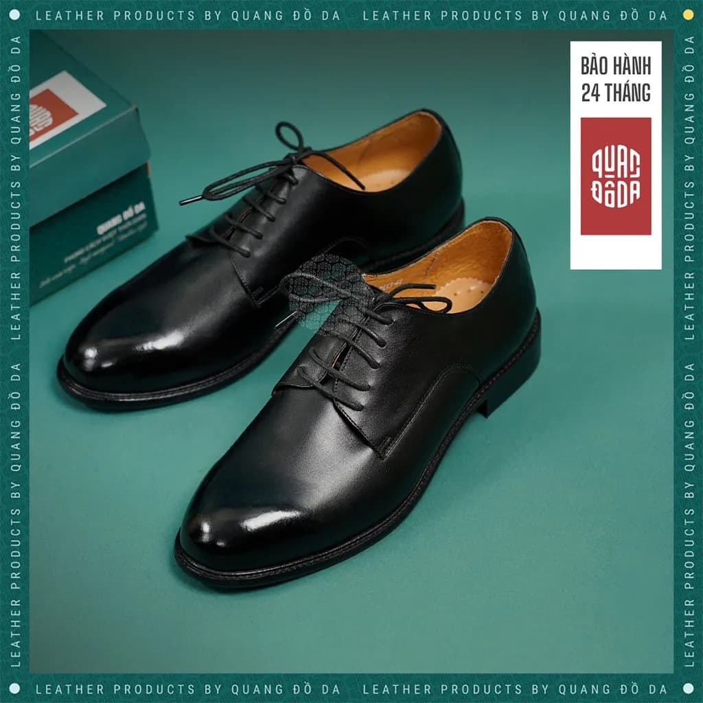 Giày Tây Oxford Derby Nam Da Thật Đế Phíp Hơi