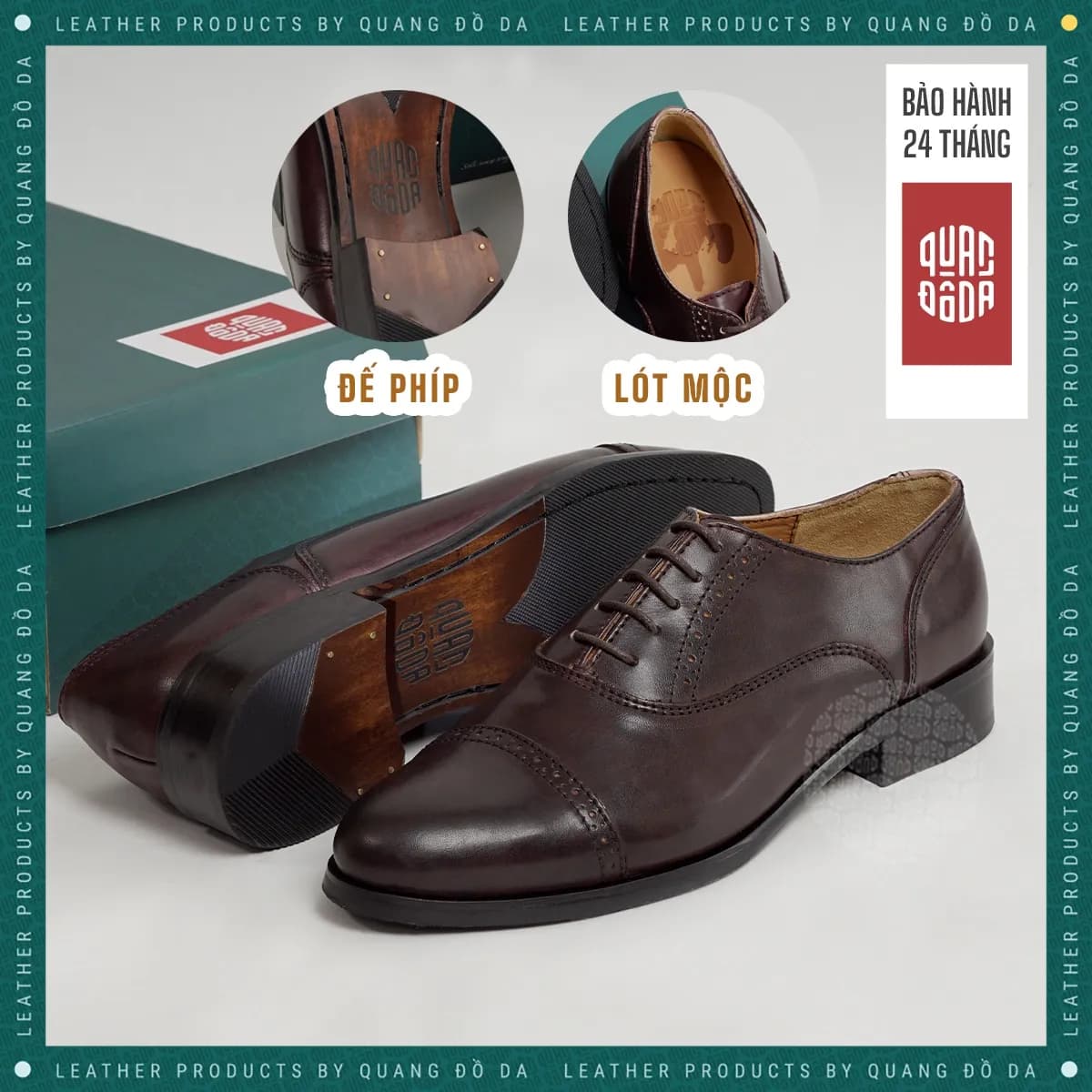 Giày Oxford nam cao cấp, đế phíp