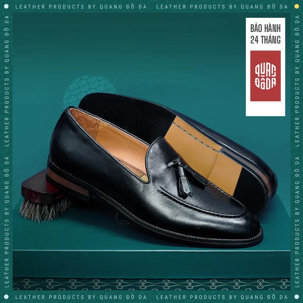 Giày Tassel Loafer Nam Da Thật Đế Gỗ Phíp — góc nhìn chi tiết