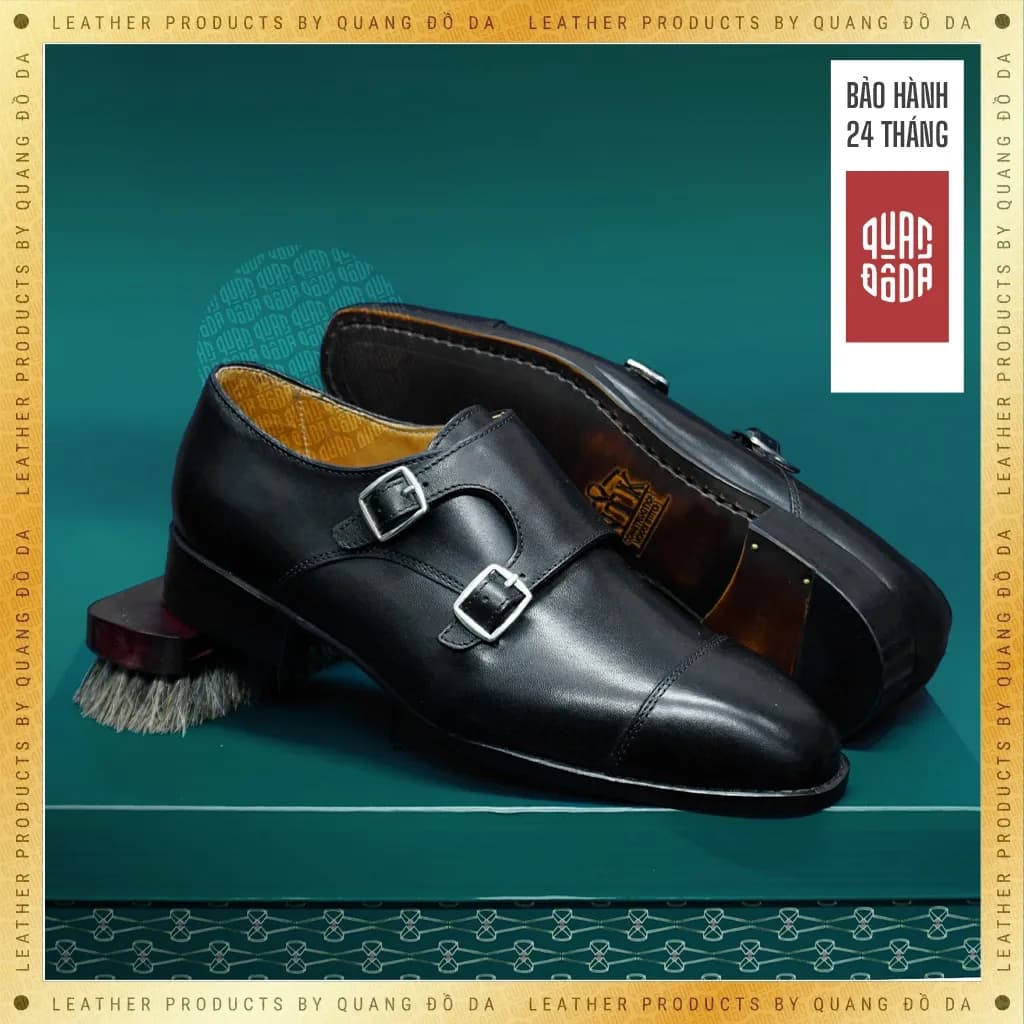 Double MonkStrap Nam Da Thật Khâu McKay — góc nhìn chi tiết