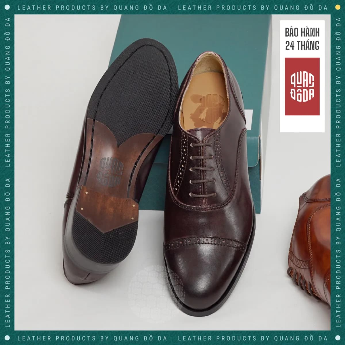 Giày Oxford nam cao cấp, đế phíp — góc nhìn chi tiết